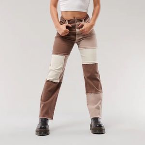 High-rise dad Hollister brown pants